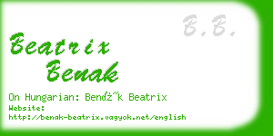 beatrix benak business card